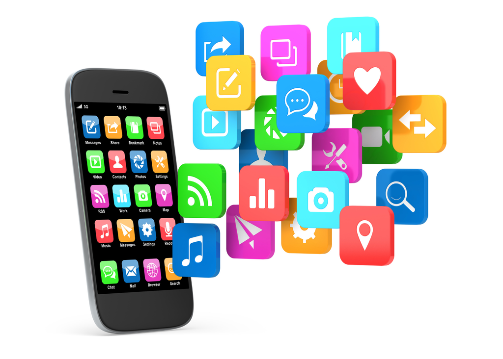 a cell phone with a bunch of different apps